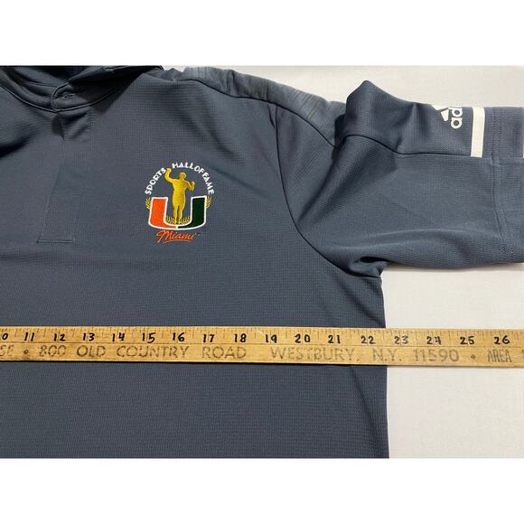 Miami Hurricanes Team Issued Men's Hall of Fame Adidas Polo Shirt Gray Large - Picture 3 of 13